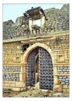 Oil Painting - Gate Of Gajod Fortkuchh India - Oil On Canvas
